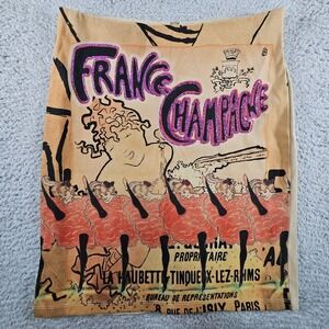 Vtg Fang Skirt Womens L Faux Suede Champagne Pierre Bonnard Show Girls Y2K 90s‎